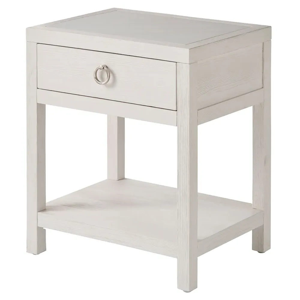 Bennett Honed Stone Top Nightstand - White, Oak