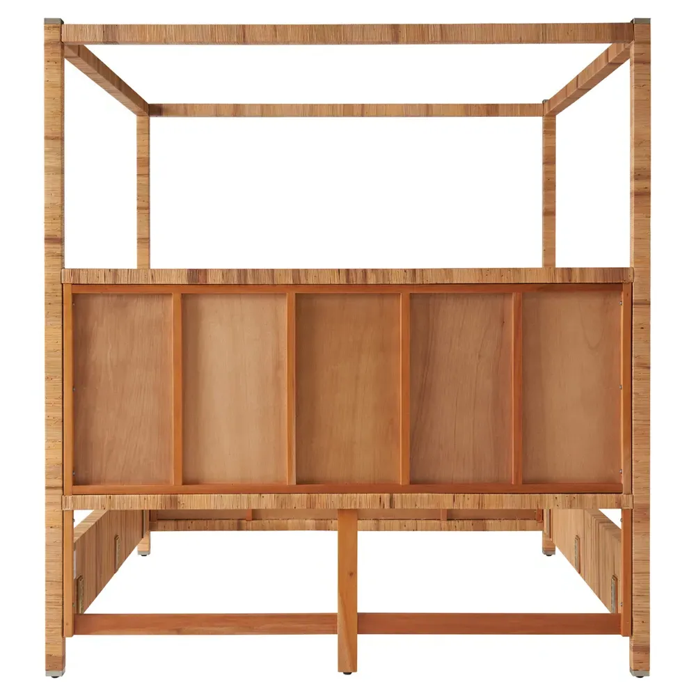 Bennett King Size Canopy Bed - Natural Rattan
