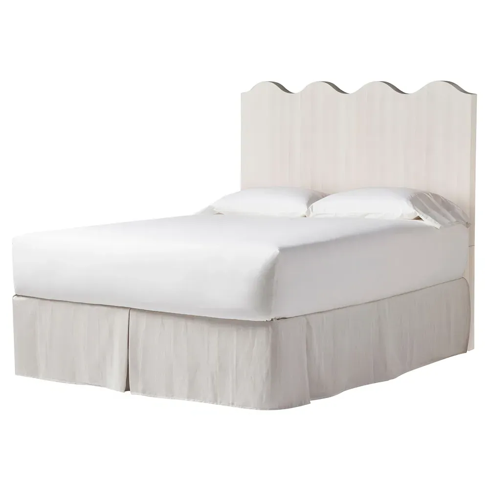 Bennett Queen Wave Headboard - White, Oak