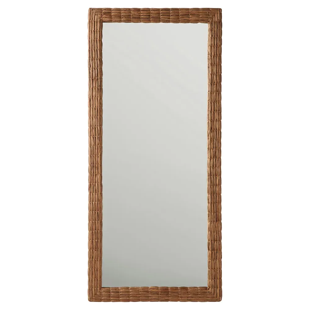 Bennett Rectangular Floor Mirror - Natural, Water Hyacinth