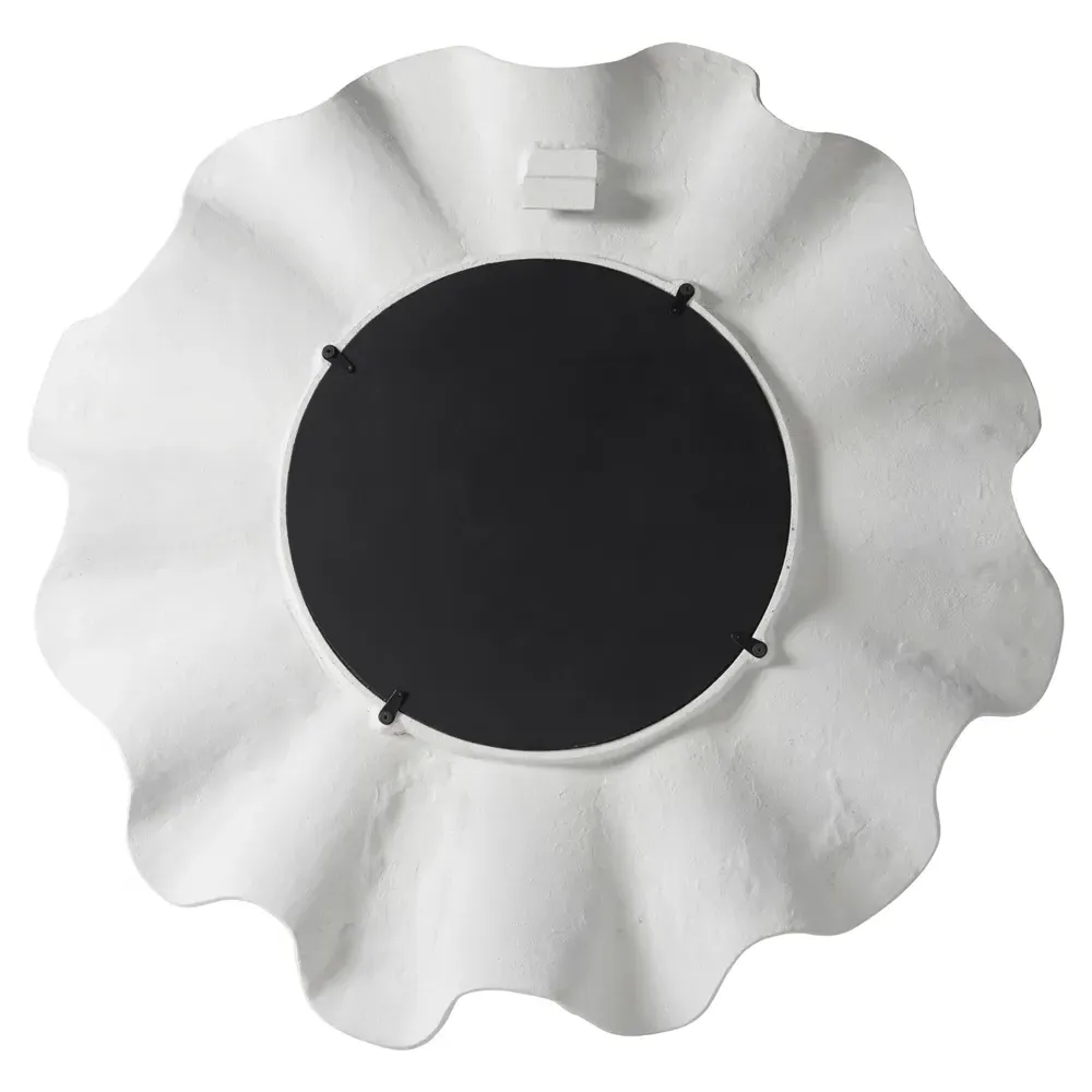 Bennett Round Wall Mirror - White, Aluminum