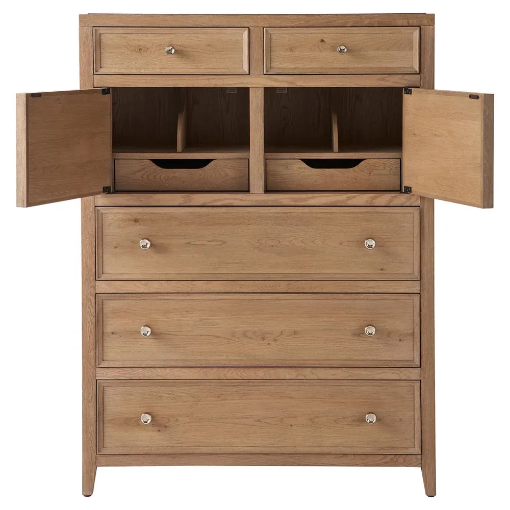 Bennett Tall Chest Dresser - Brown, Oak