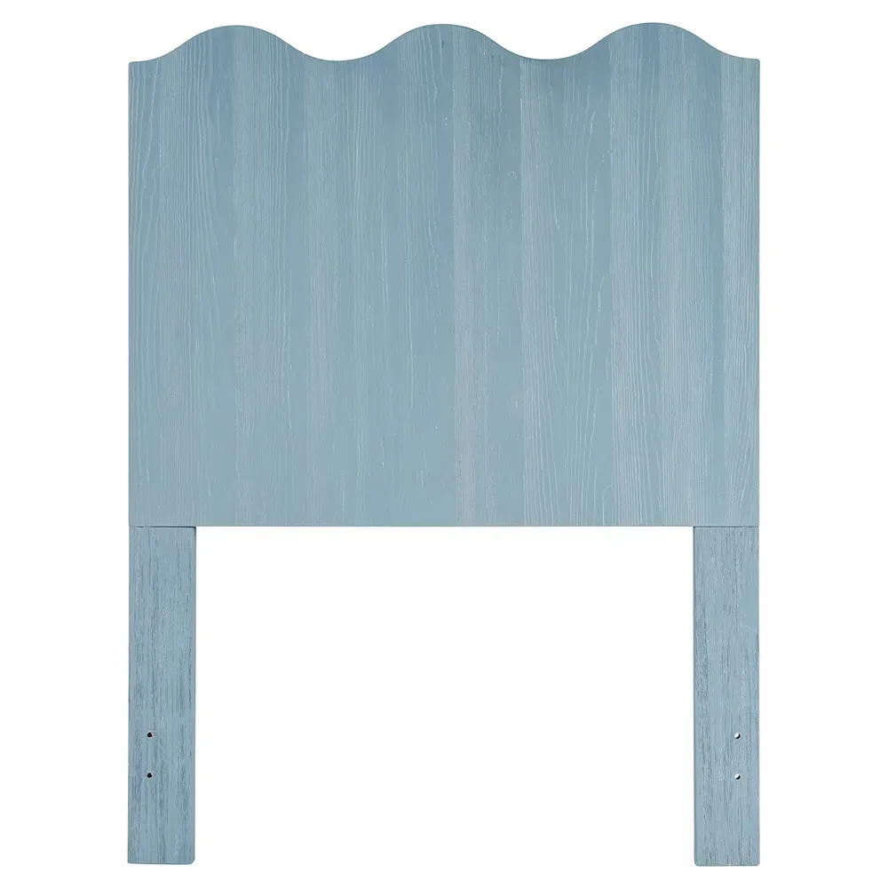 Bennett Twin Wave Headboard - Light Blue, Oak