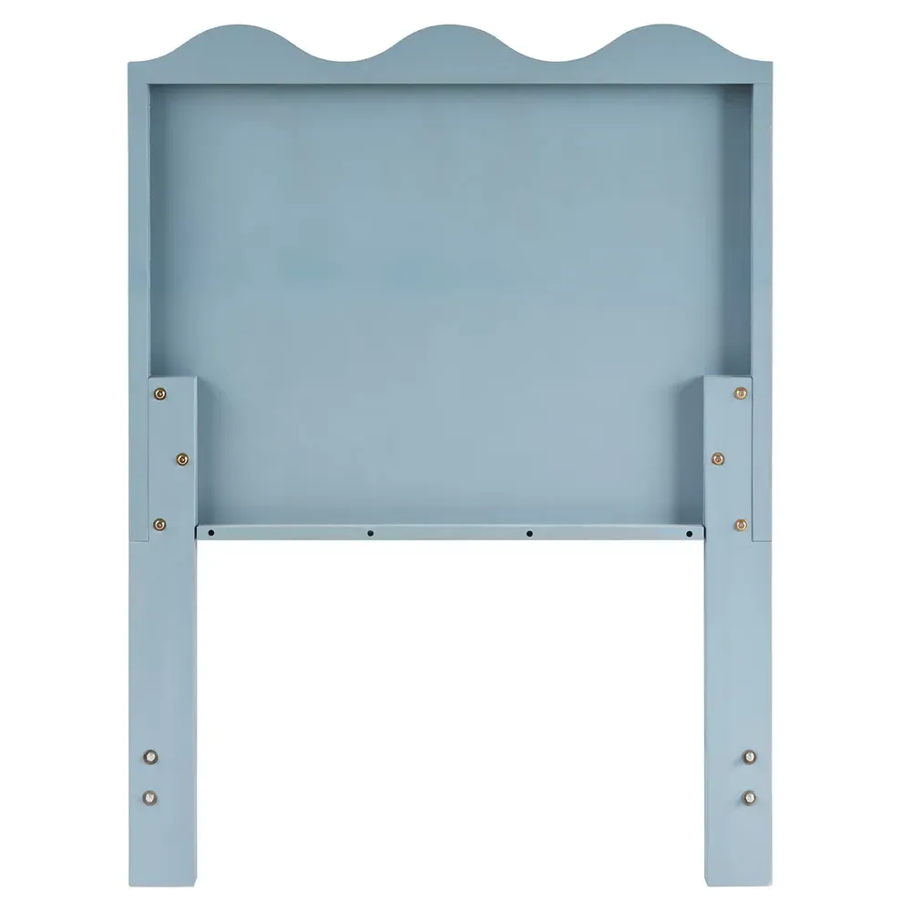 Bennett Twin Wave Headboard - Light Blue, Oak