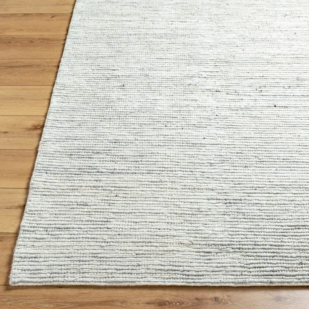 Benny Light Grey Wool Marled Rug 10'x14' - Grey, Wool