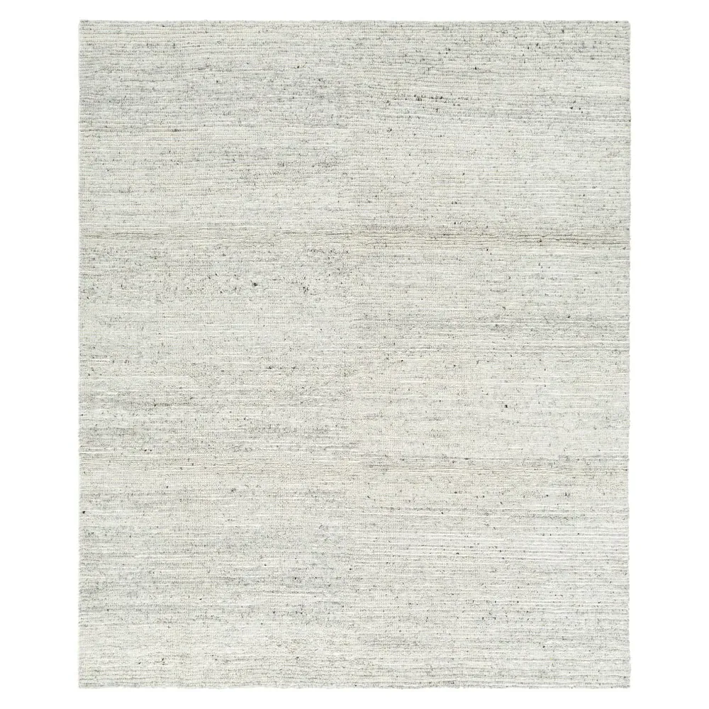 Benny Light Grey Wool Marled Rug 5'x7'6" - Grey, Wool
