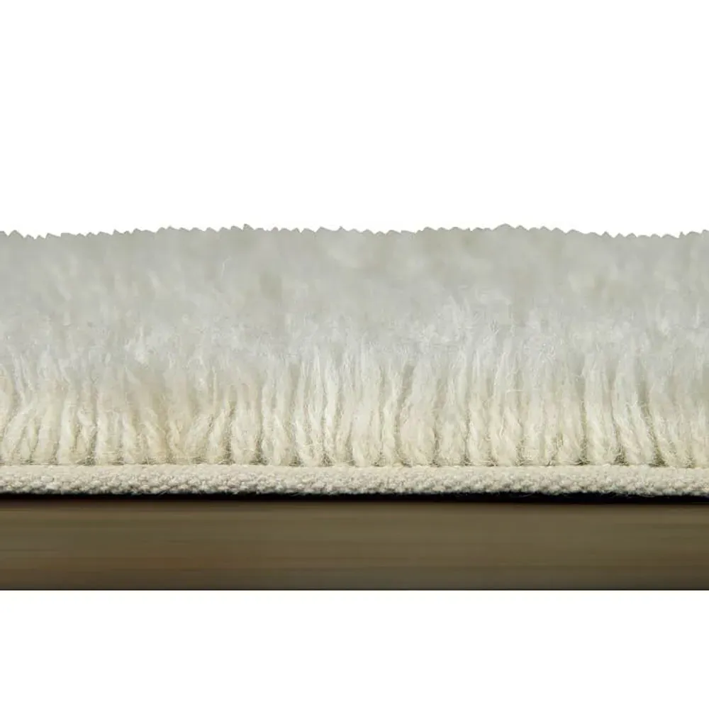 Berber Diamond Shag Washable Rug - White, Wool