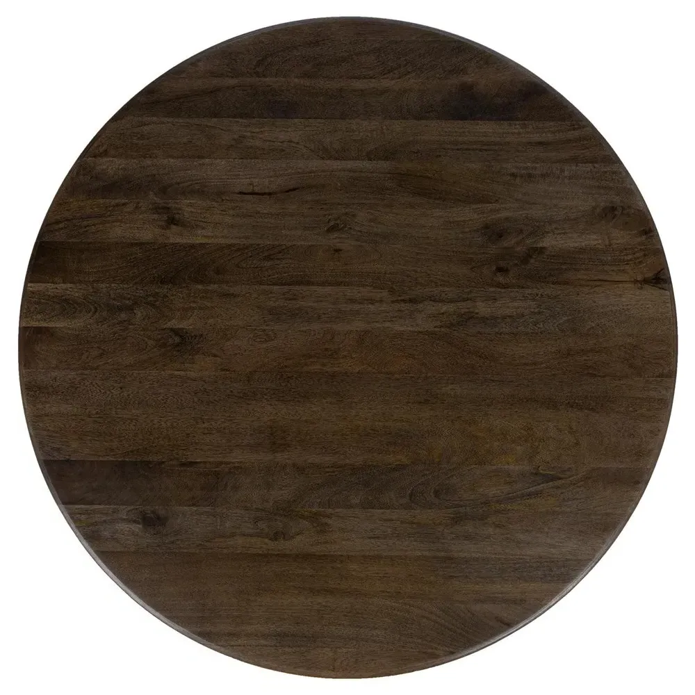 Berlin Round Dining Table - Brown, Mango Wood
