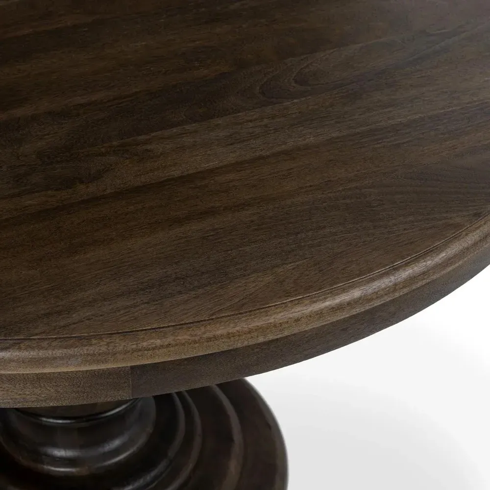 Berlin Round Dining Table - Brown, Mango Wood