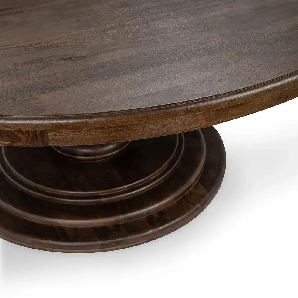 Berlin Round Dining Table - Brown, Mango Wood