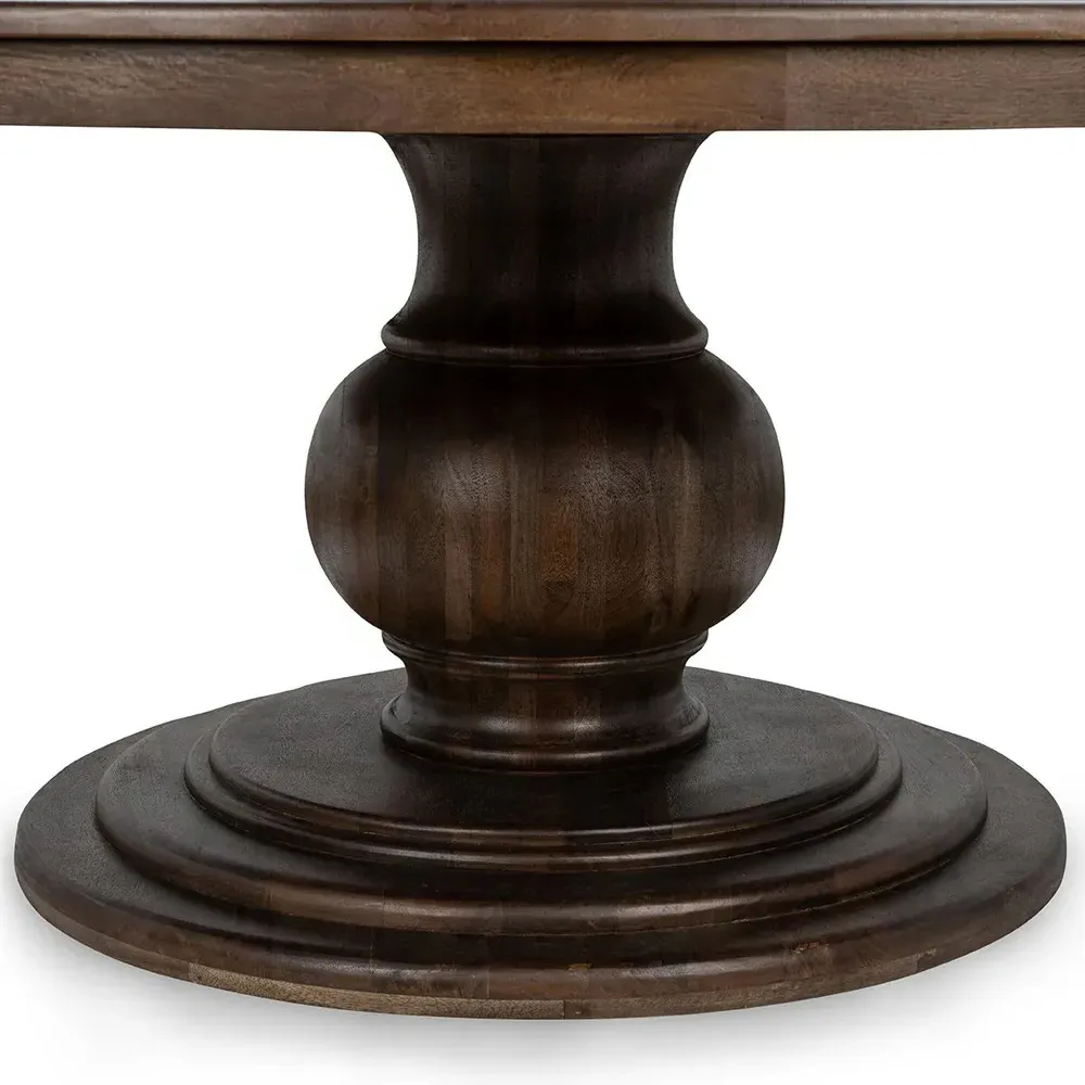 Berlin Round Dining Table - Brown, Mango Wood