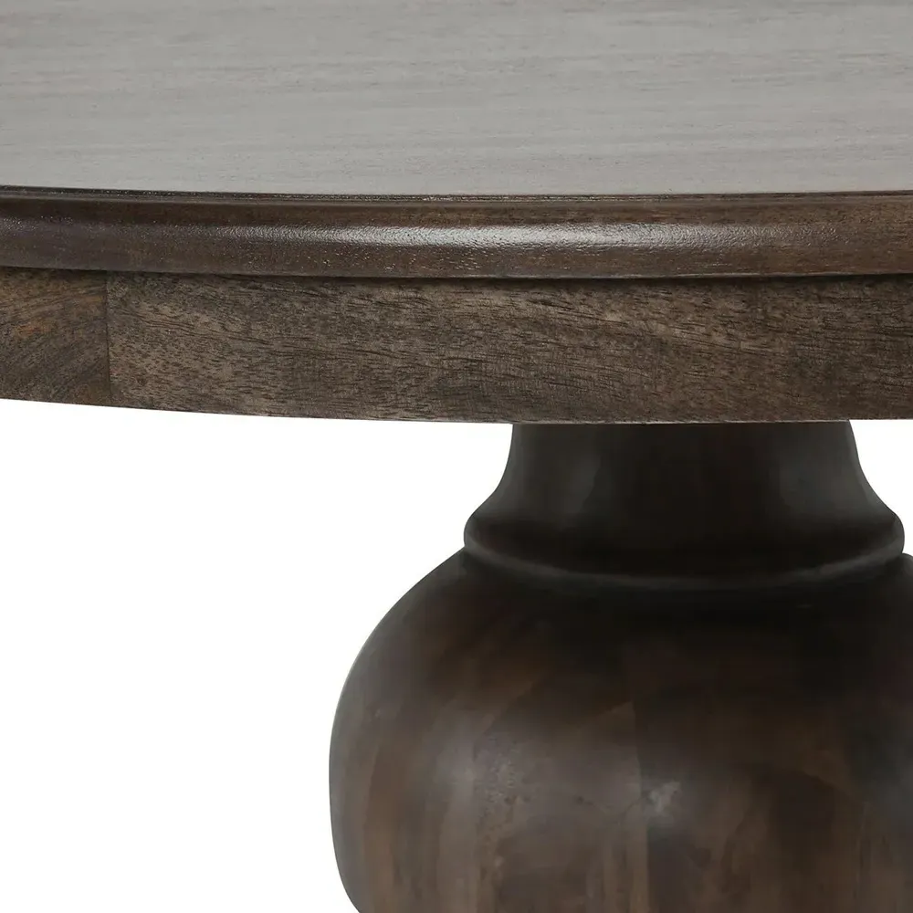 Berlin Round Dining Table - Brown, Mango Wood