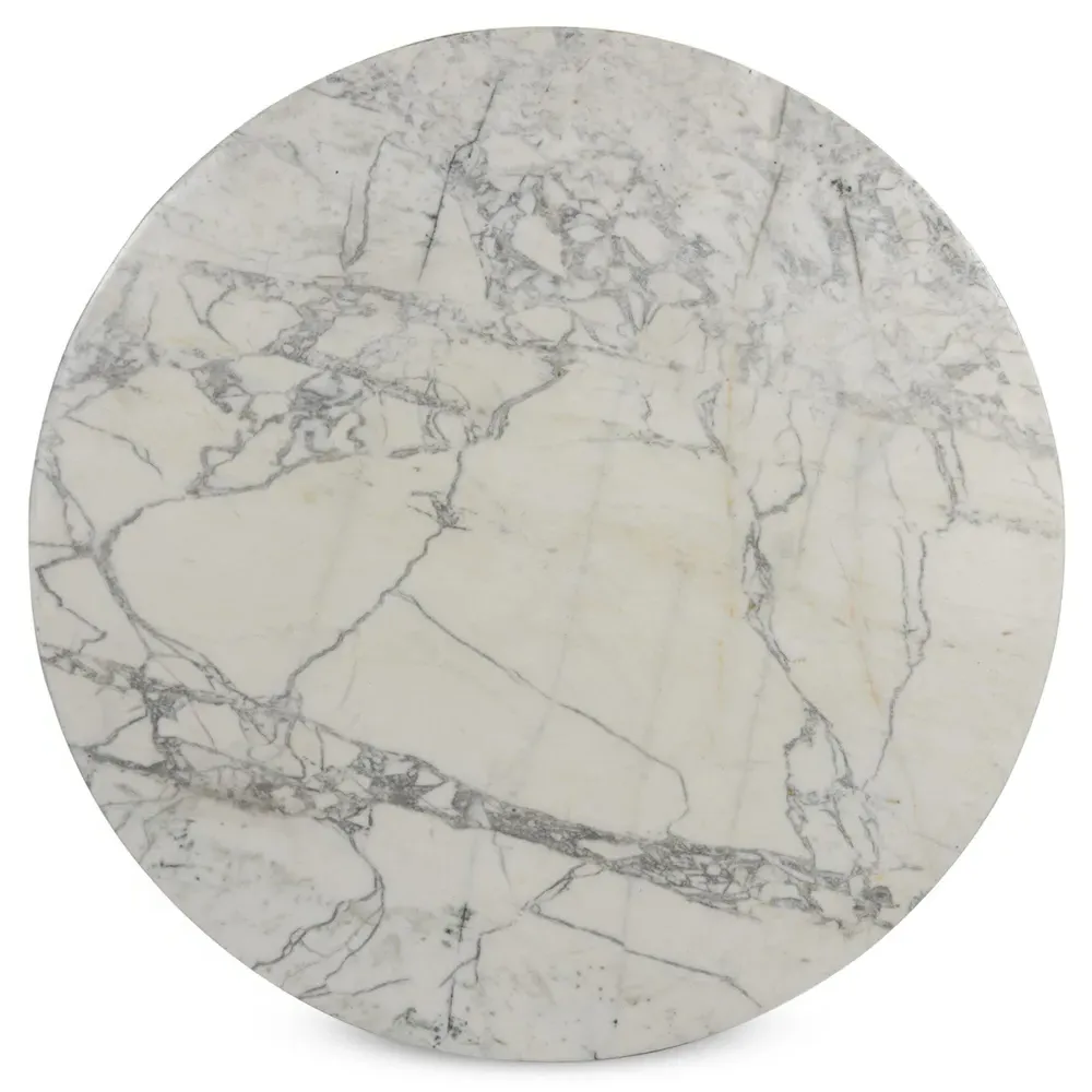 Berlin Round Outdoor Coffee Table - White, Marble