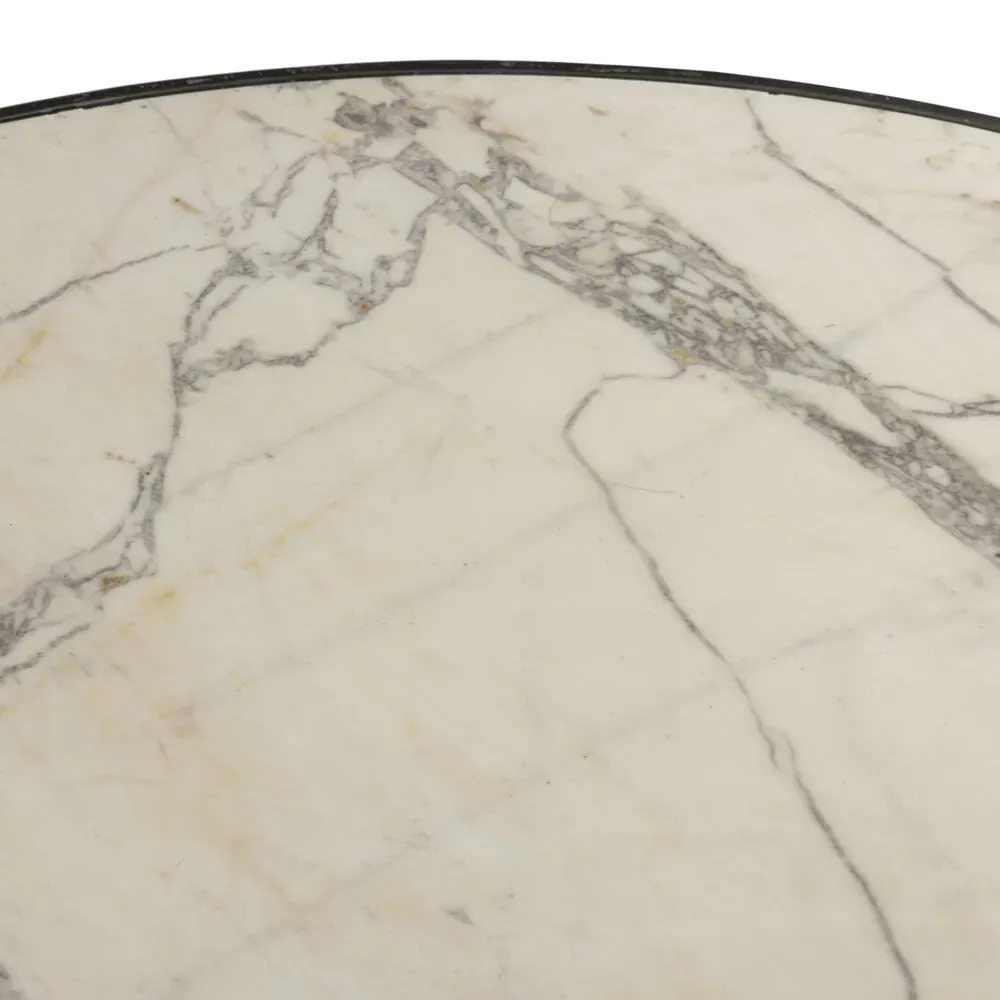 Berlin Round Outdoor Coffee Table - White, Marble