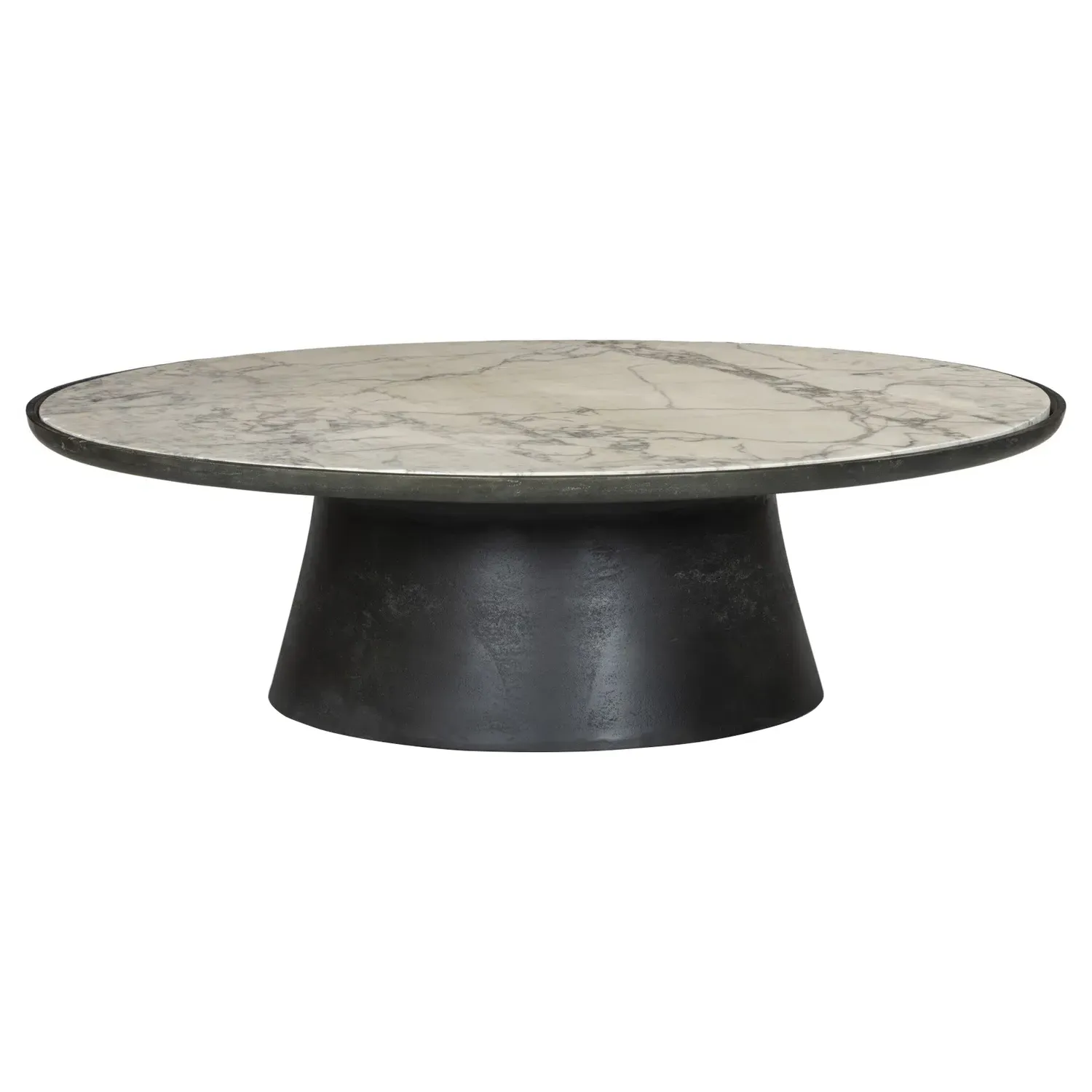 Berlin Round Outdoor Coffee Table - White, Marble