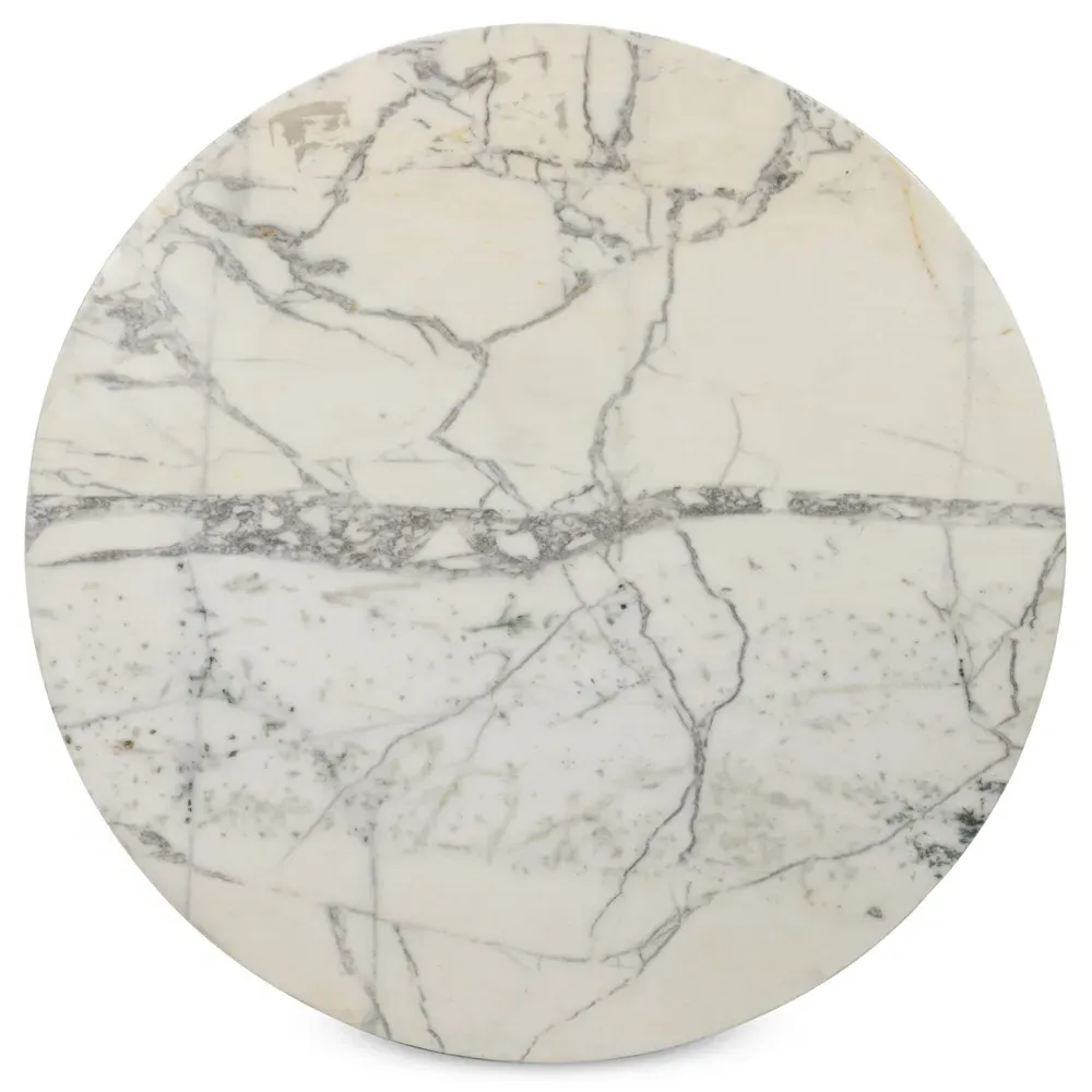 Berlin Round Outdoor Dining Table 42" - White, Marble