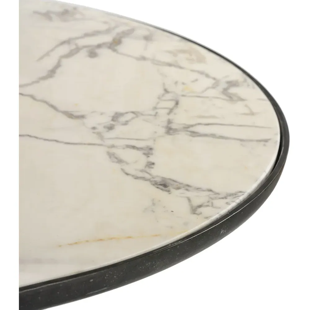 Berlin Round Outdoor Dining Table 42" - White, Marble