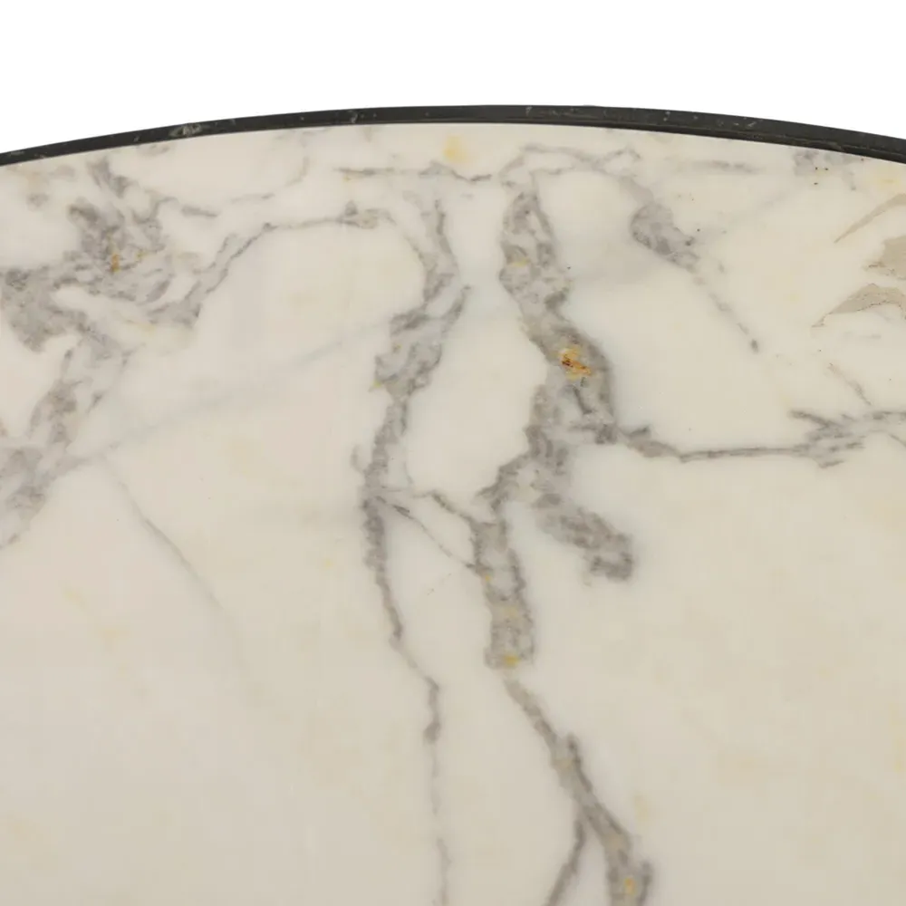 Berlin Round Outdoor Dining Table 42" - White, Marble