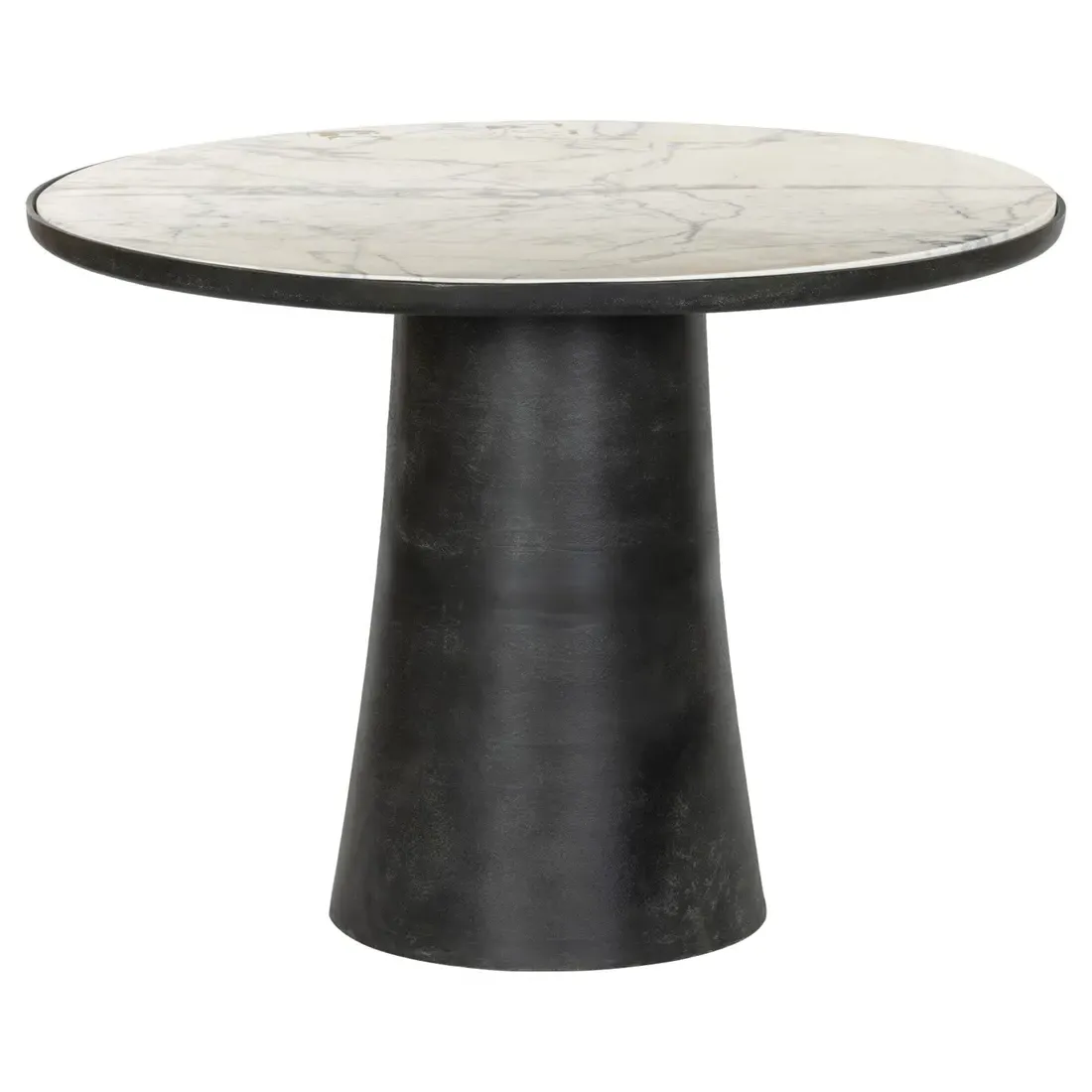 Berlin Round Outdoor Dining Table 42" - White, Marble