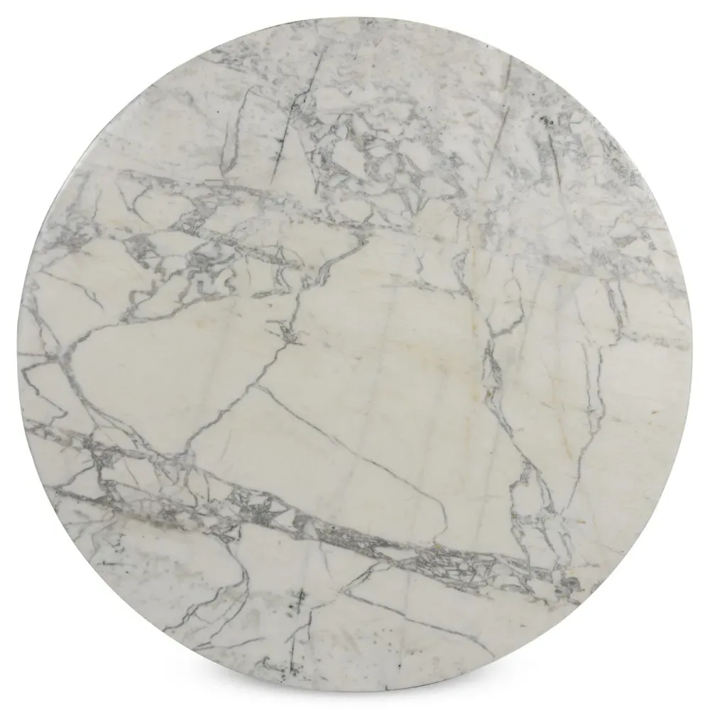 Berlin Round Outdoor Dining Table 55" - White, Marble