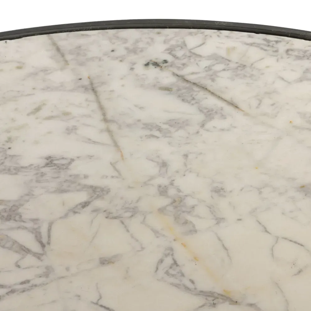 Berlin Round Outdoor Dining Table 55" - White, Marble