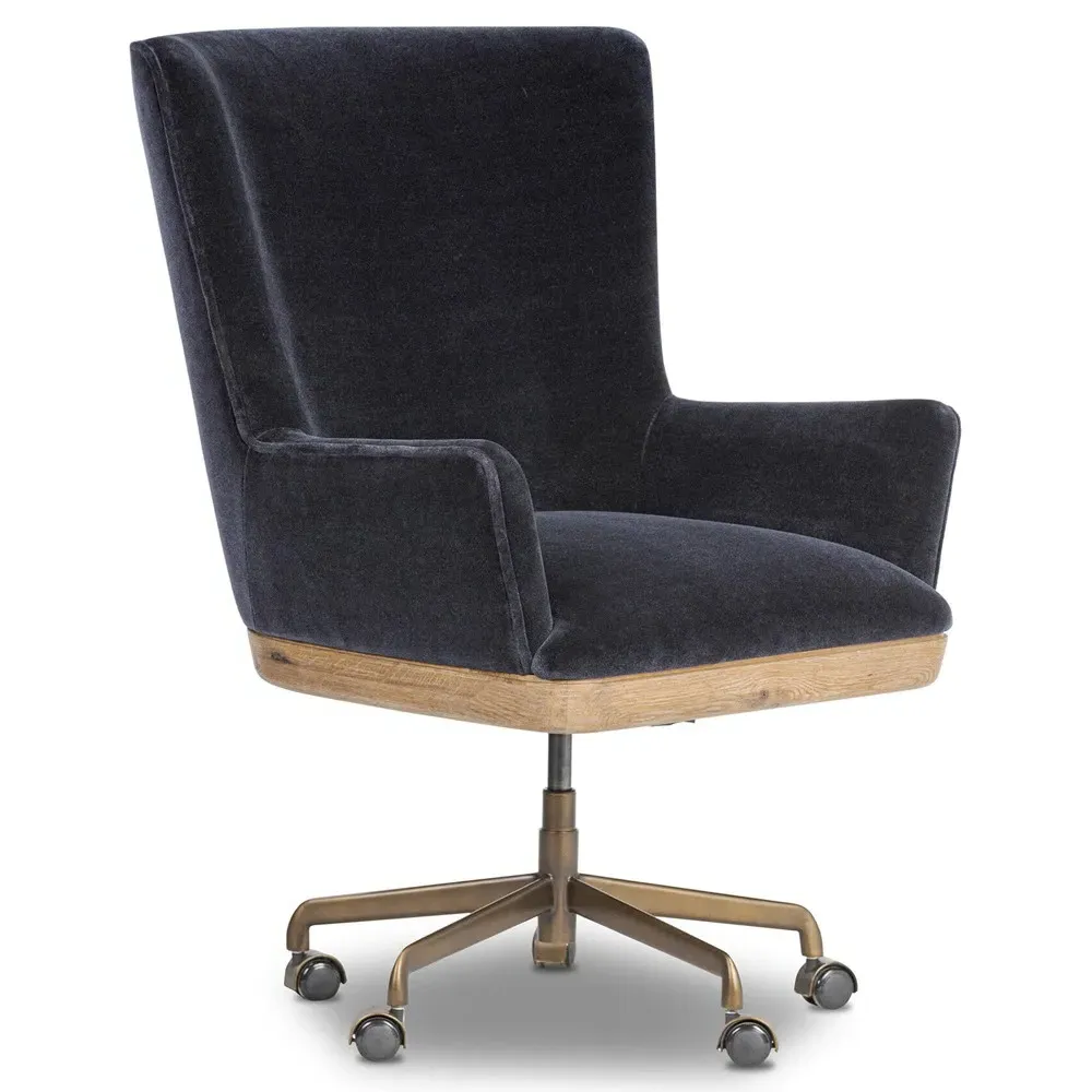 Bernard Desk Chair - Navy Blue, Oak