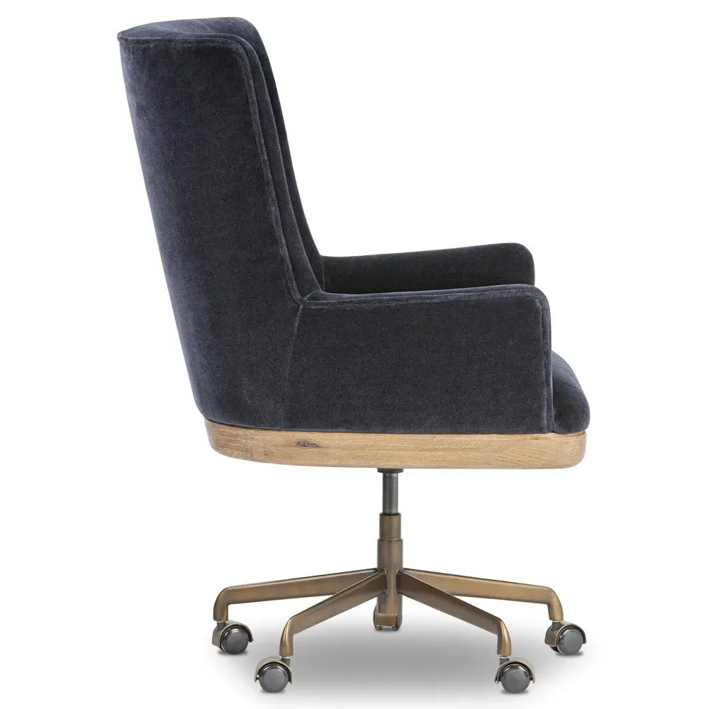 Bernard Desk Chair - Navy Blue, Oak