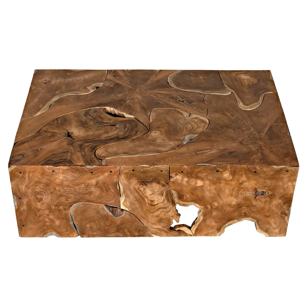 Bert Rectangular Coffee Table - Brown, Teak