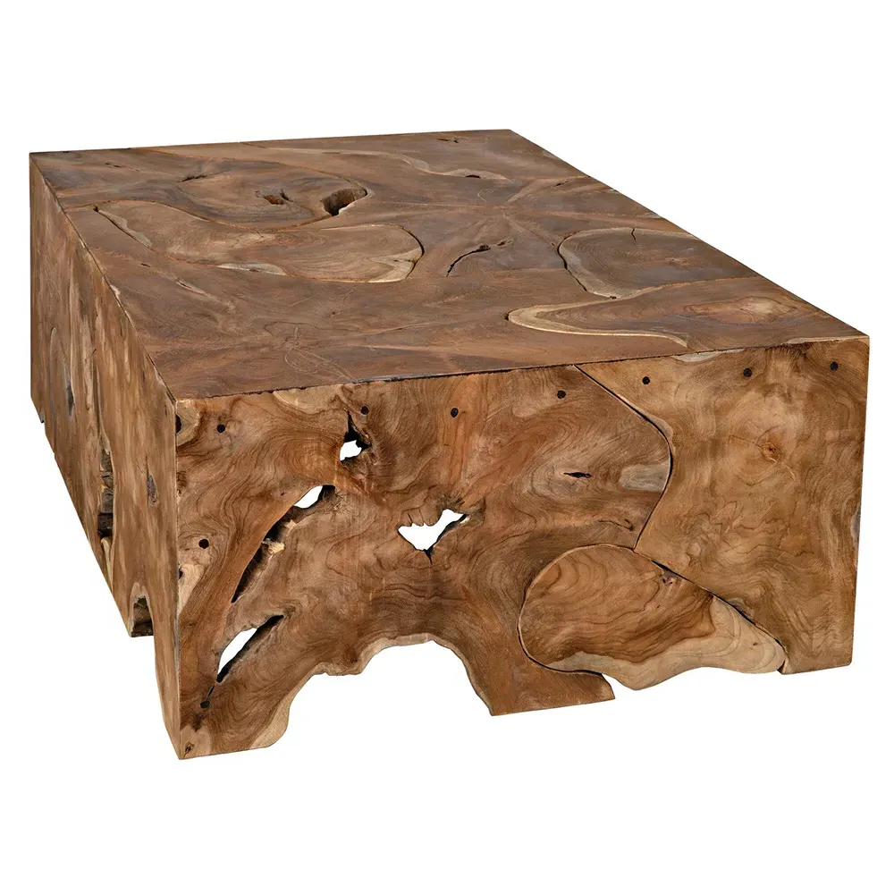 Bert Rectangular Coffee Table - Brown, Teak