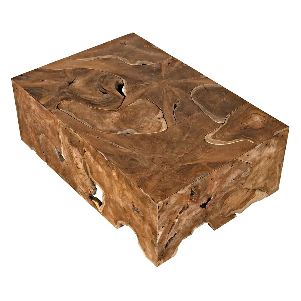 Bert Rectangular Coffee Table - Brown, Teak