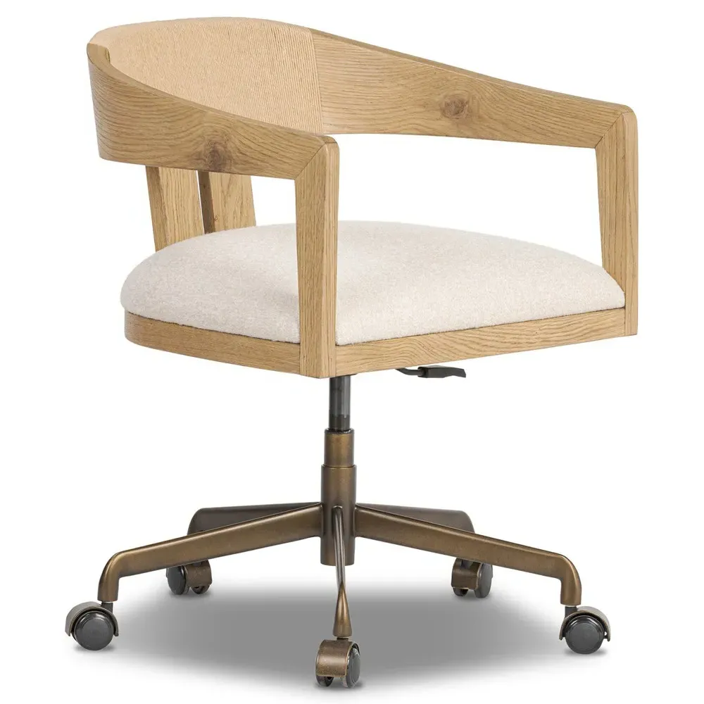 Bertrand Desk Chair - Cream, Oak