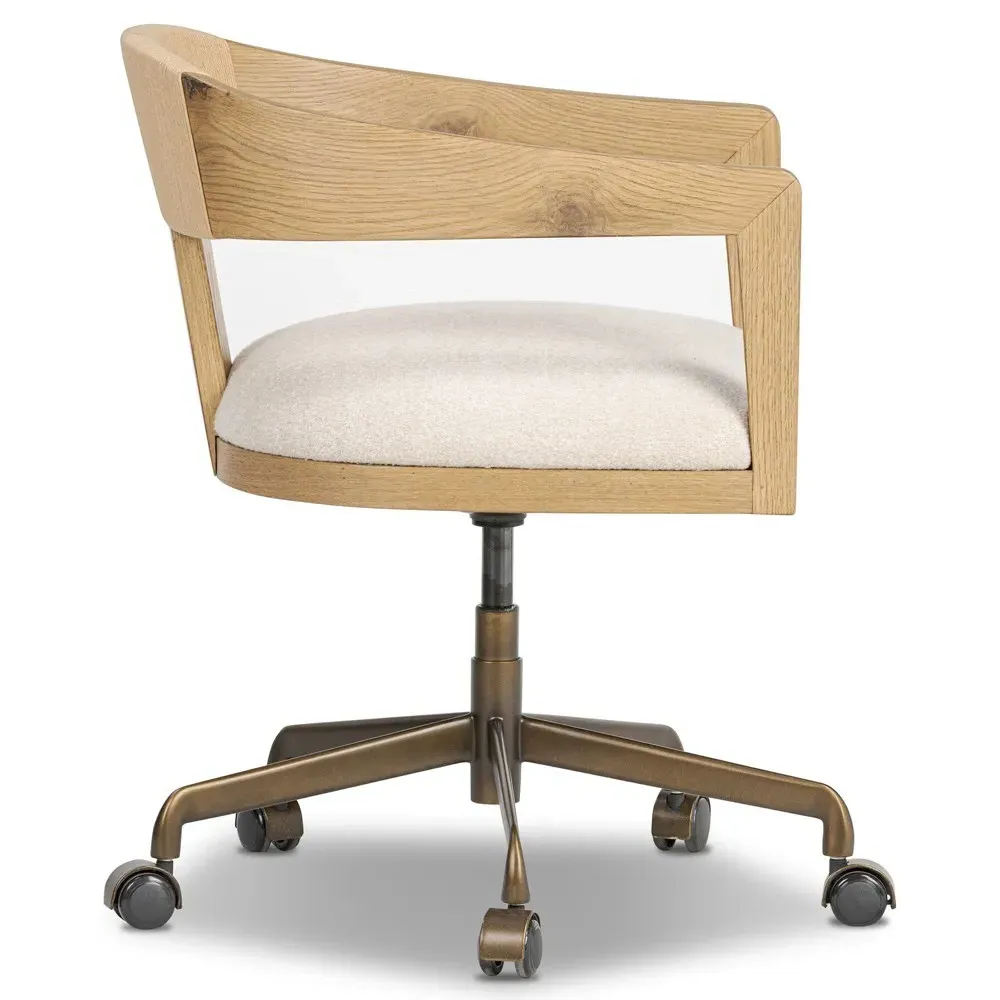 Bertrand Desk Chair - Cream, Oak
