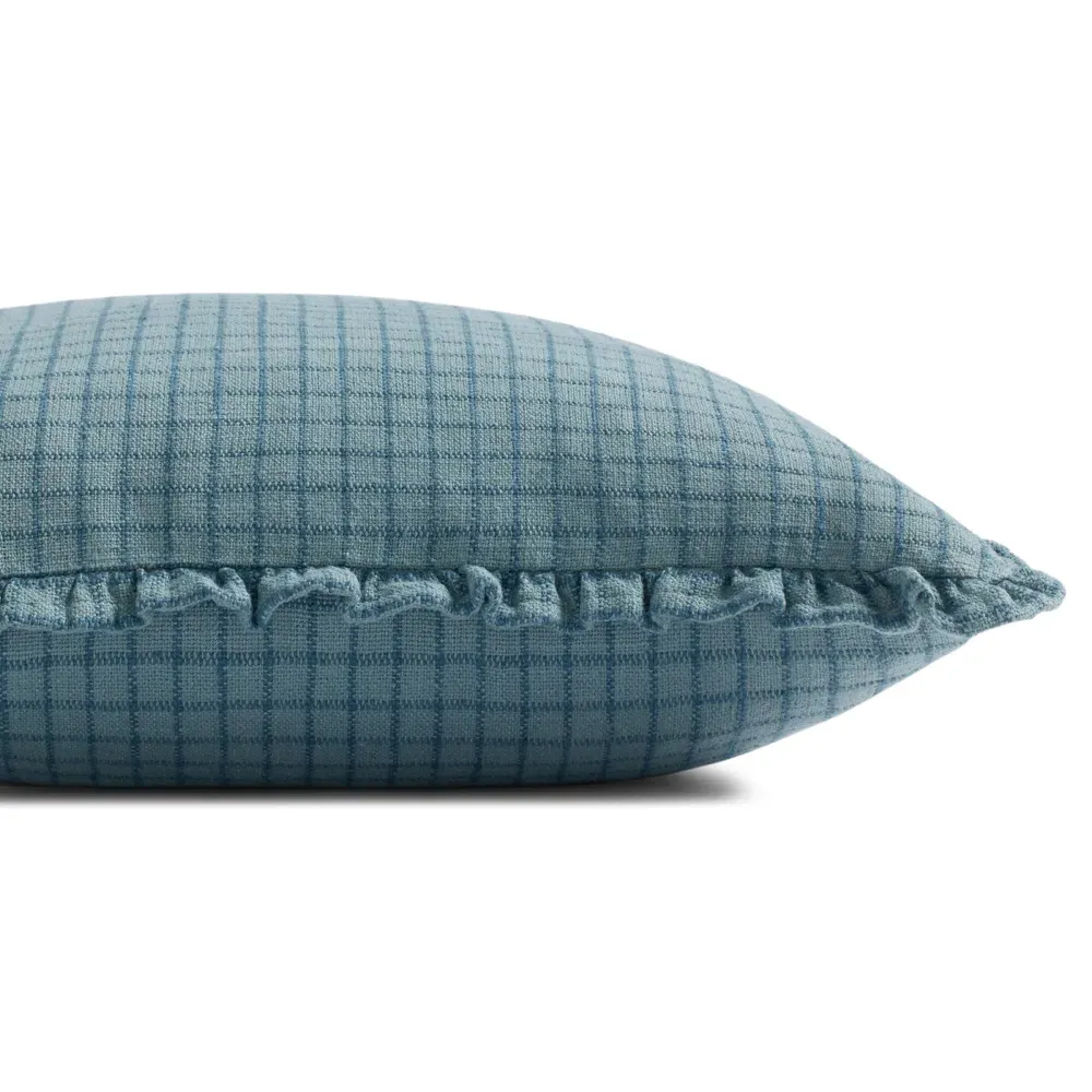 Beryn Cotton Blend Down Fill Pillow - Ocean Blue
