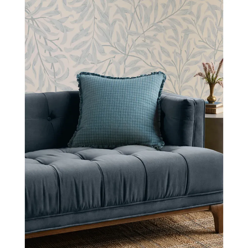 Beryn Cotton Blend Down Fill Pillow - Ocean Blue