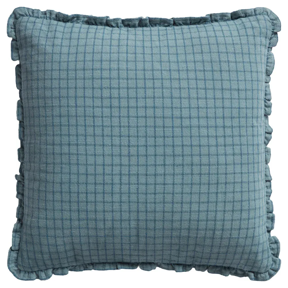 Beryn Cotton Blend Down Fill Pillow - Ocean Blue