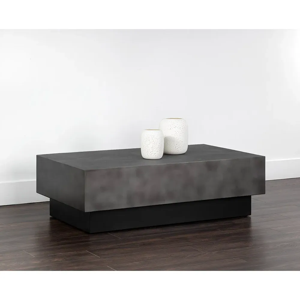 Bessie Rectangular Coffee Table - Grey, Steel