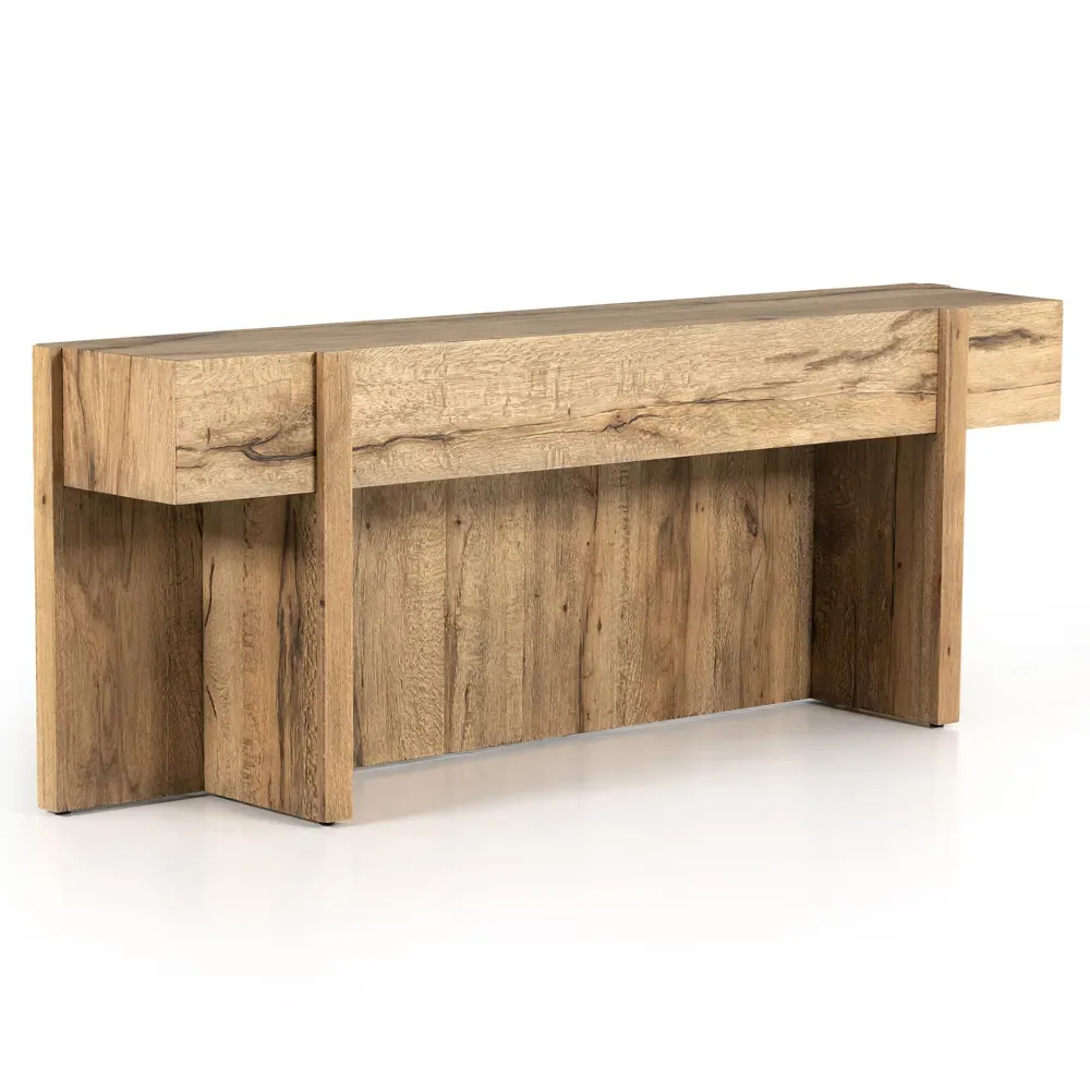 Beth Rectangular Console Table - Brown, Oak