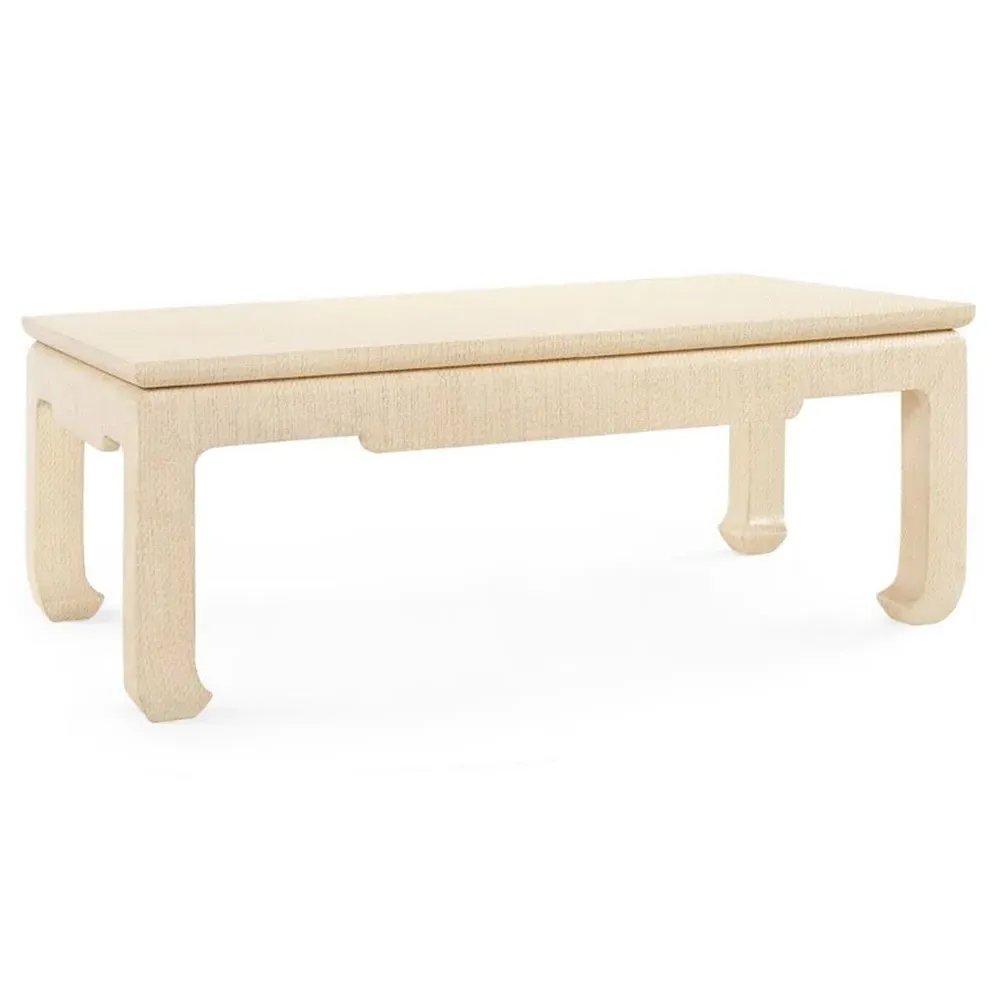 Bethany Rectangular Coffee Table - Natural Twill, Grasscloth