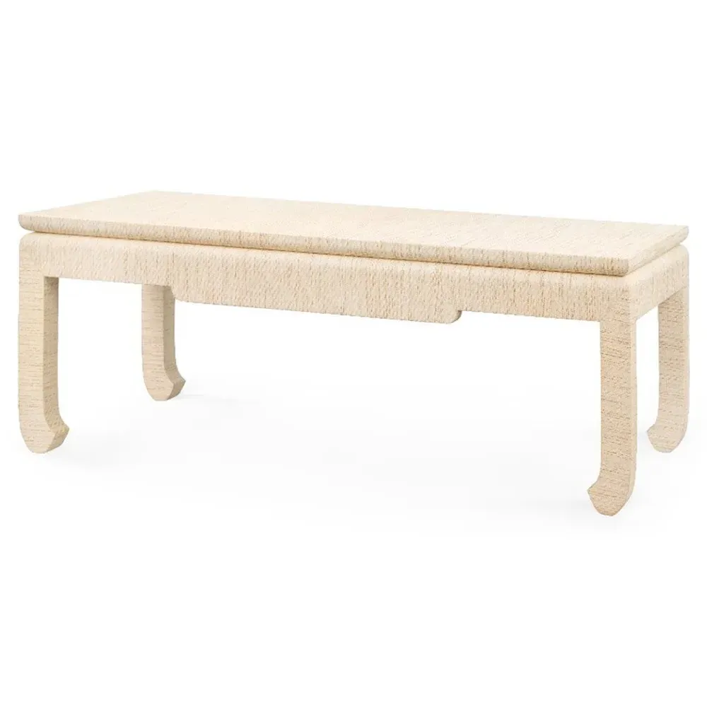 Bethany Rectangular Coffee Table - Natural Twill, Grasscloth