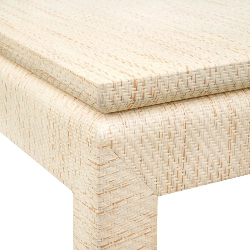 Bethany Rectangular Coffee Table - Natural Twill, Grasscloth