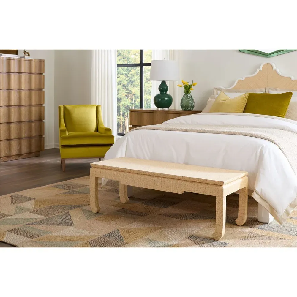 Bethany Rectangular Coffee Table - Natural Twill, Grasscloth