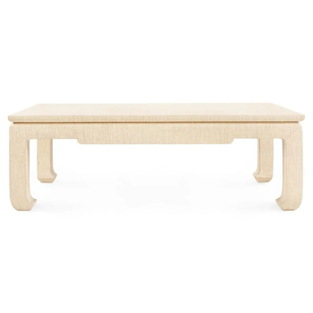Bethany Rectangular Coffee Table - Natural Twill, Grasscloth