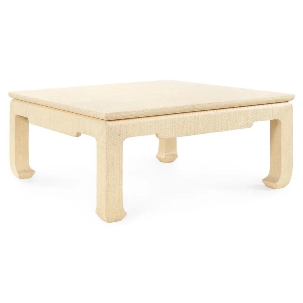 Bethany Square Coffee Table - Natural Twill, Grasscloth