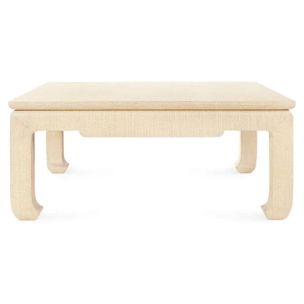 Bethany Square Coffee Table - Natural Twill, Grasscloth