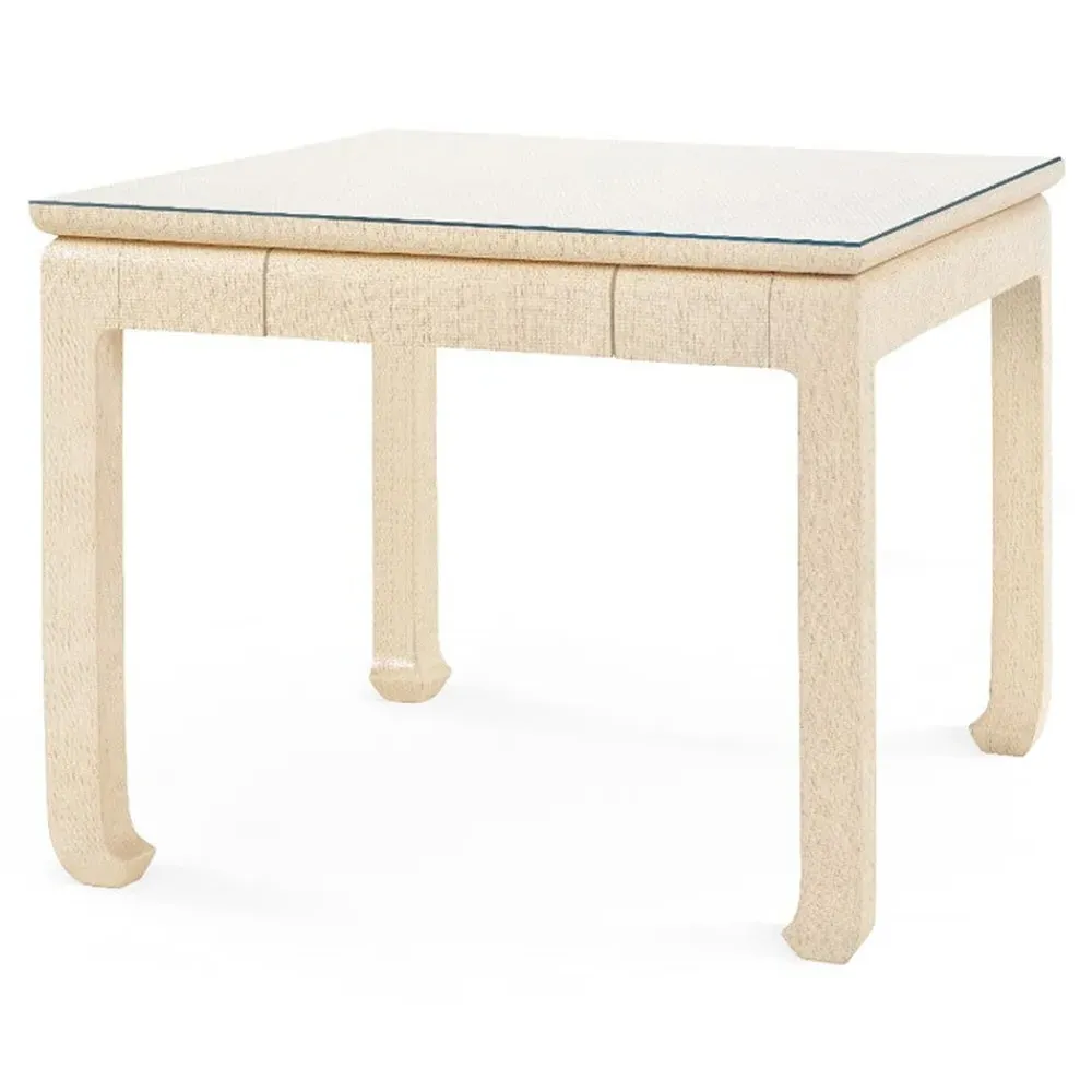 Bethany Square Game Table - Natural, Grasscloth