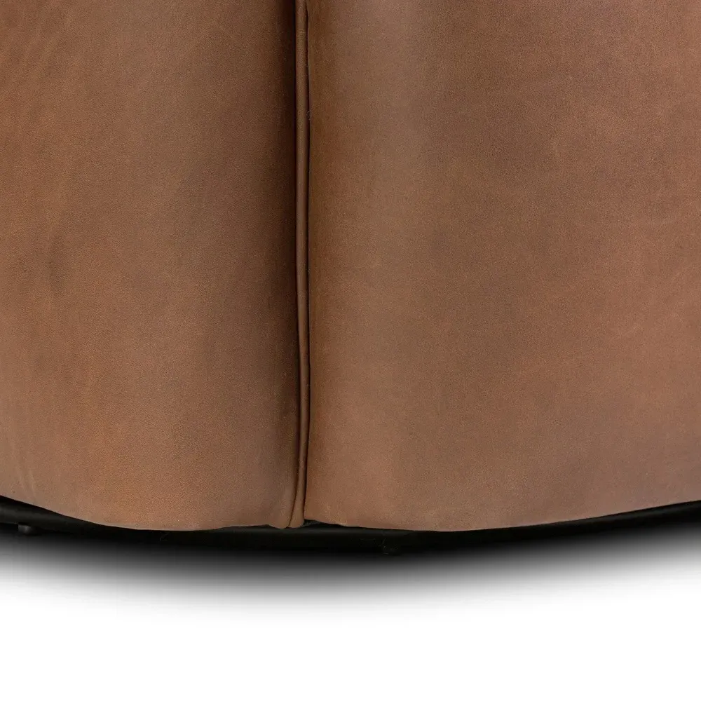 Bethany Swivel Chair - Mahogany, Leather