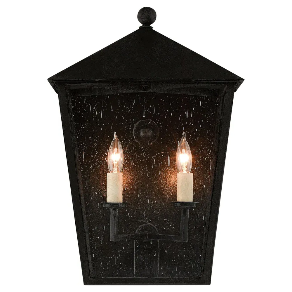 Bethara Medium Outdoor Wall Sconce - Black, Iron