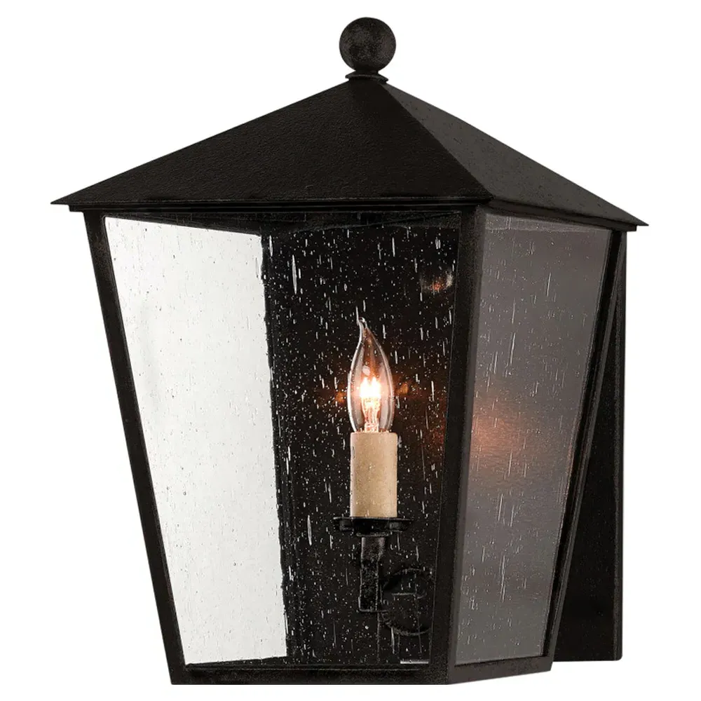 Bethara Small Outdoor Wall Sconce - Black, Iron image