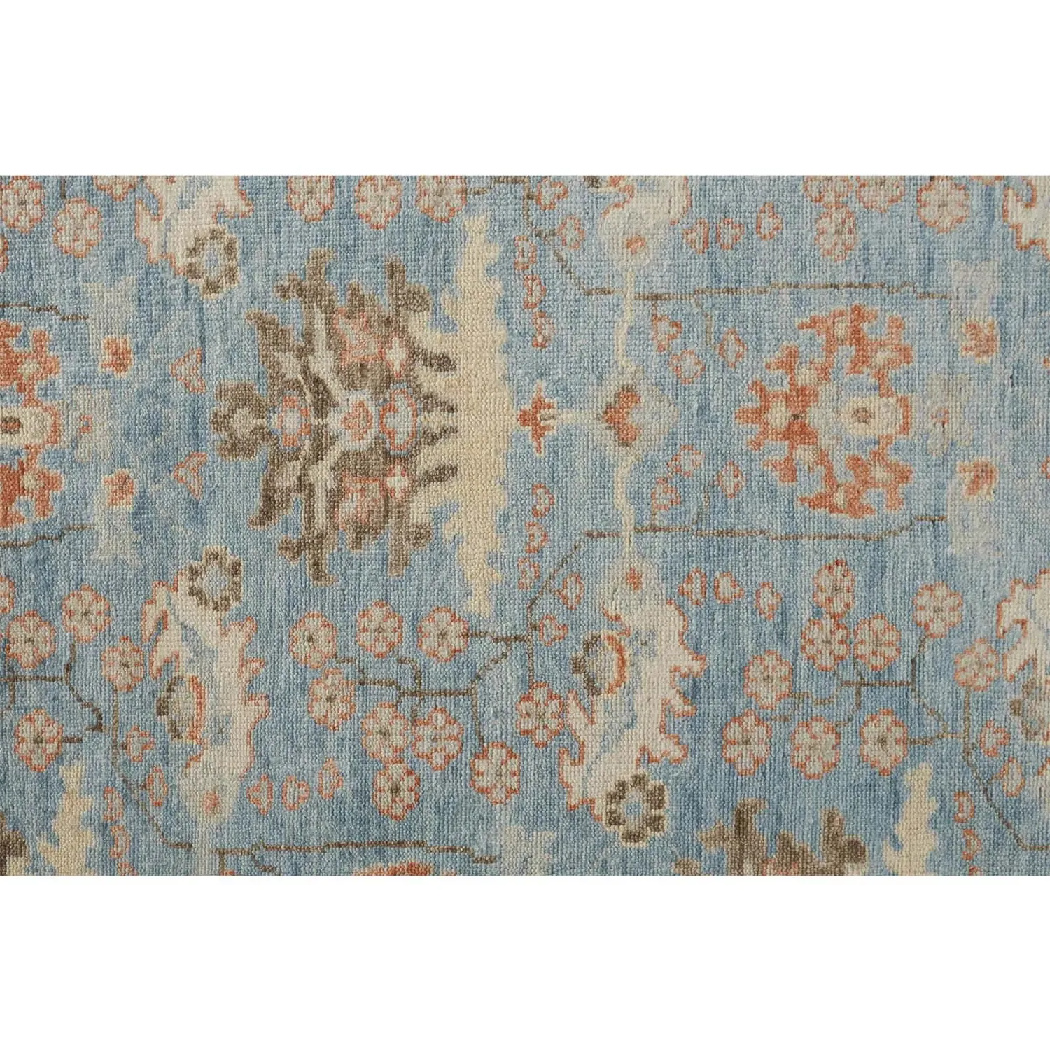 Bethel Hand Knotted Patterned Rug - Blue, Wool