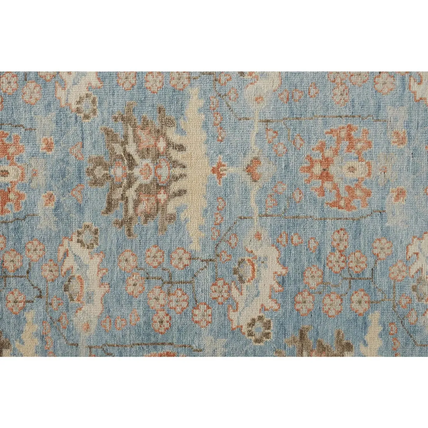Bethel Hand Knotted Patterned Rug - Blue, Wool